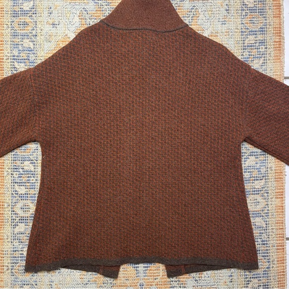 VTG Chiaramente Small Cape/Cardigan Wool Blend Orange/Red/Gray - Picture 6 of 11